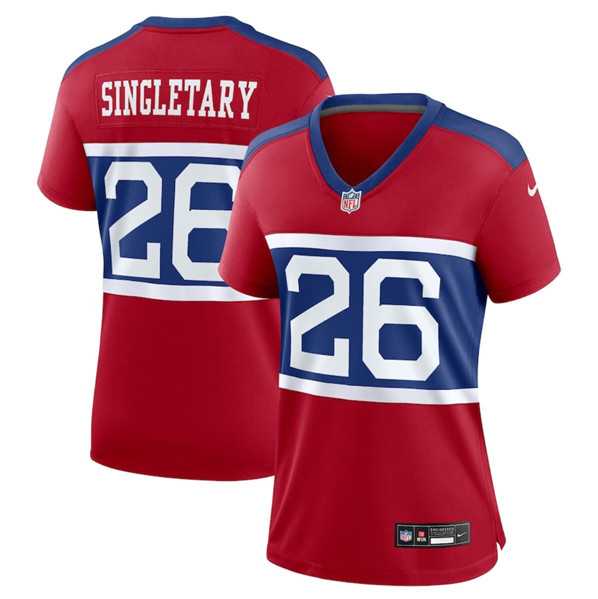 Womens New York Giants #26 Devin Singletary Century Red Alternate Vapor Limited Football Stitched Jersey Dzhi